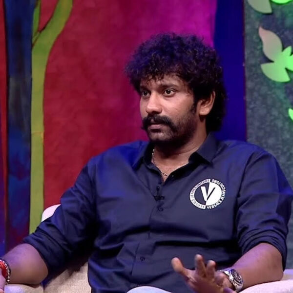 Tamil actor Arulnithi attending a film award function